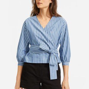 Everlane Poplin Wrap Top